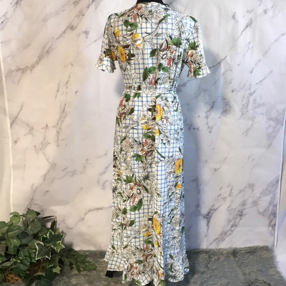 IVORY & BLUE FLORAL DRESS - Picture 5 of 8